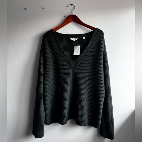 **SOLD** Vince Wool & Cashmere Ribbed V-Neck Sweater - Picture 4 of 11